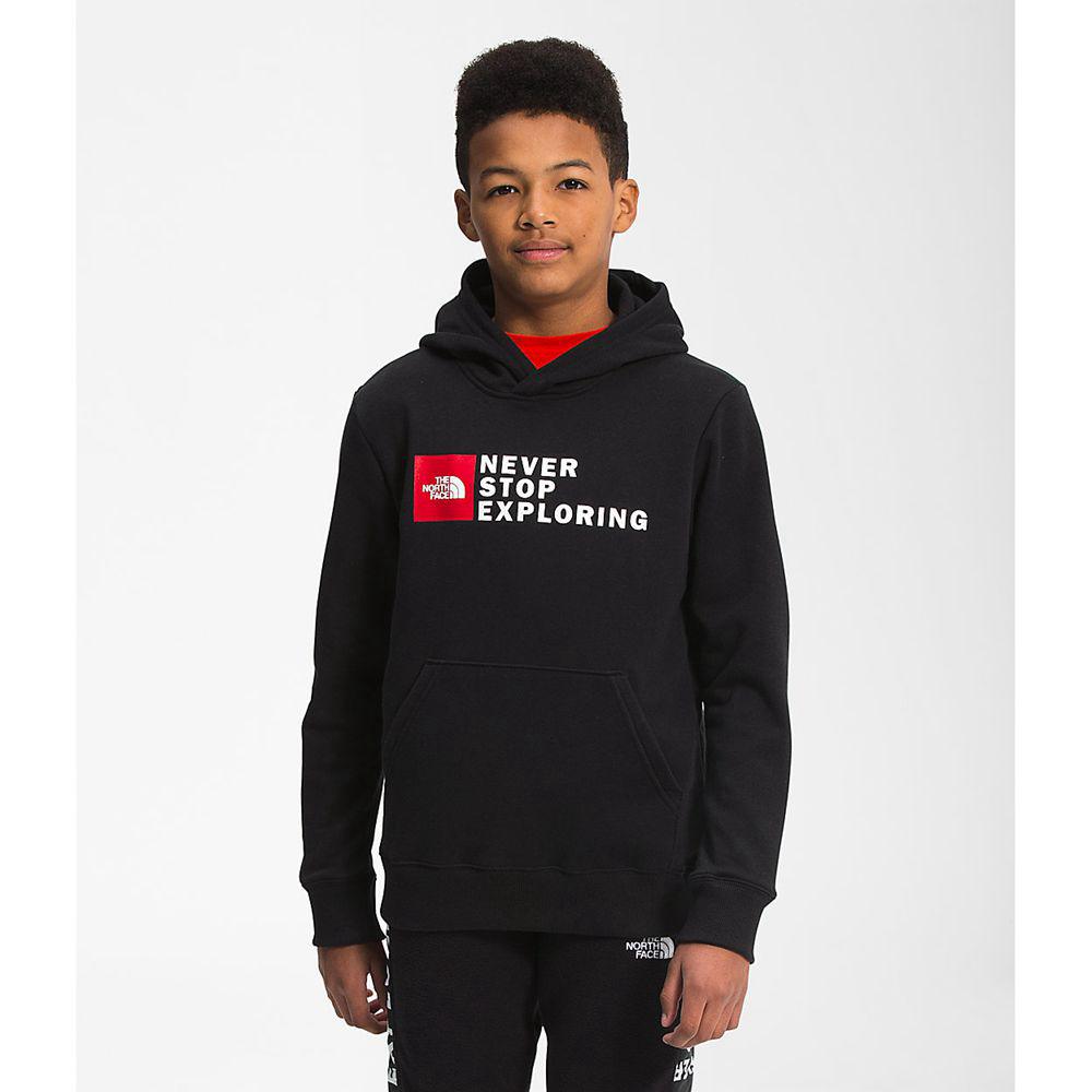 The North Face Camp Fleece Pullover Αγόρια Φούτερ Hoodie - Μαυρα / Κοκκινα (SHBY15387)